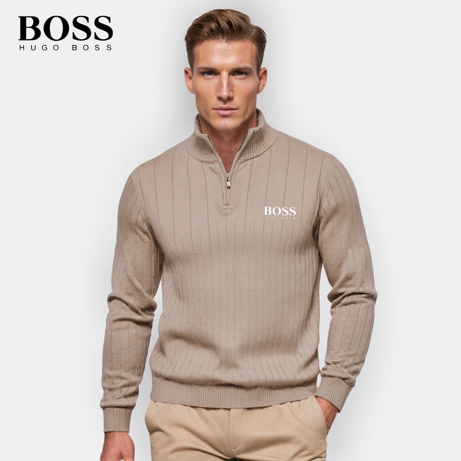 HB Men's Zip-Up Sweater (Clearance)