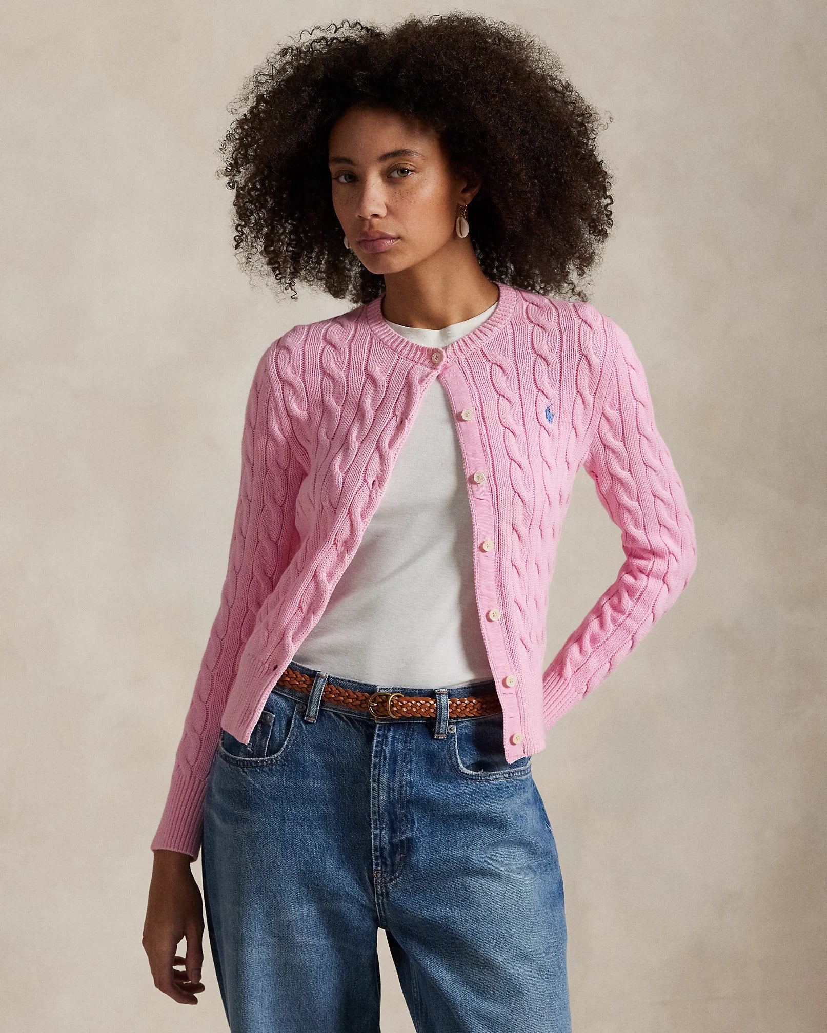 RL Cardigan | Cotton Cable-Knit