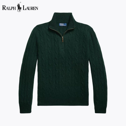 RL Cable-Knit Cashmere Quarter-Zip Jumper